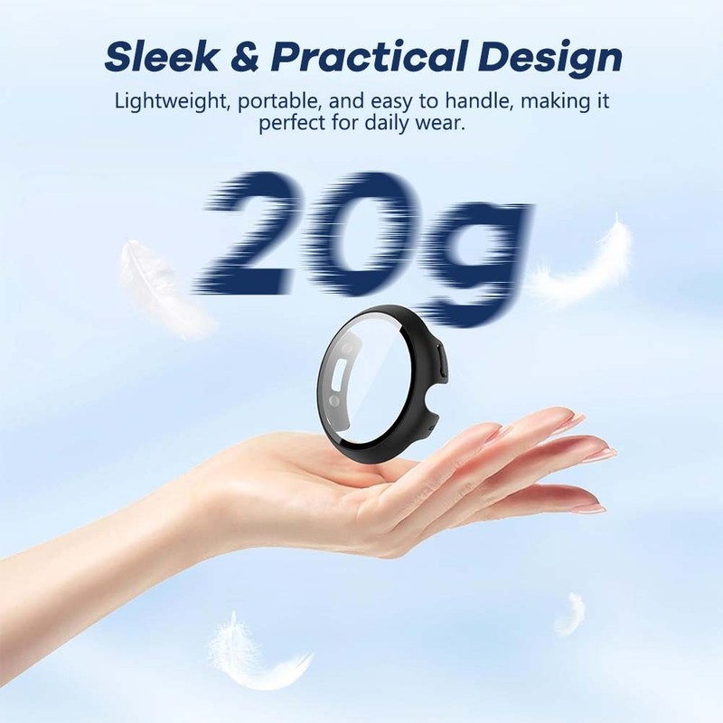 For Google Pixel Watch 4 41/45mm Hard Case with Tempered Glass Screen Protector gallery