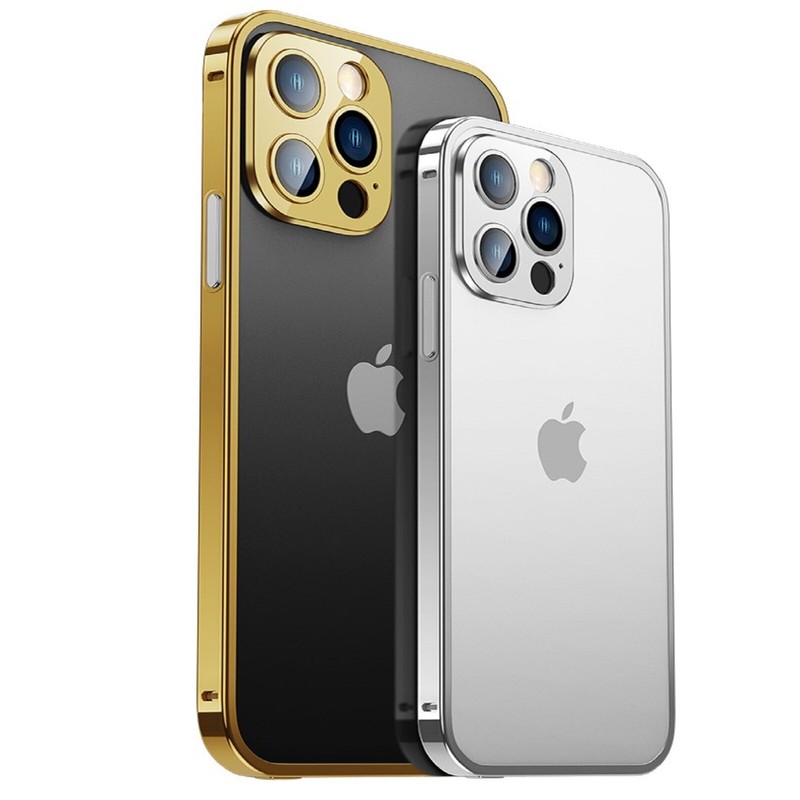 For iPhone 13/12/11 Frame Case Stainless Steel /Titanium Steel Frame Lens Cover