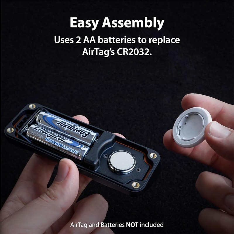 Elevation Lab AirTag 10-Year Extended Battery | Adhesive Mount | Uses AA Batteri gallery