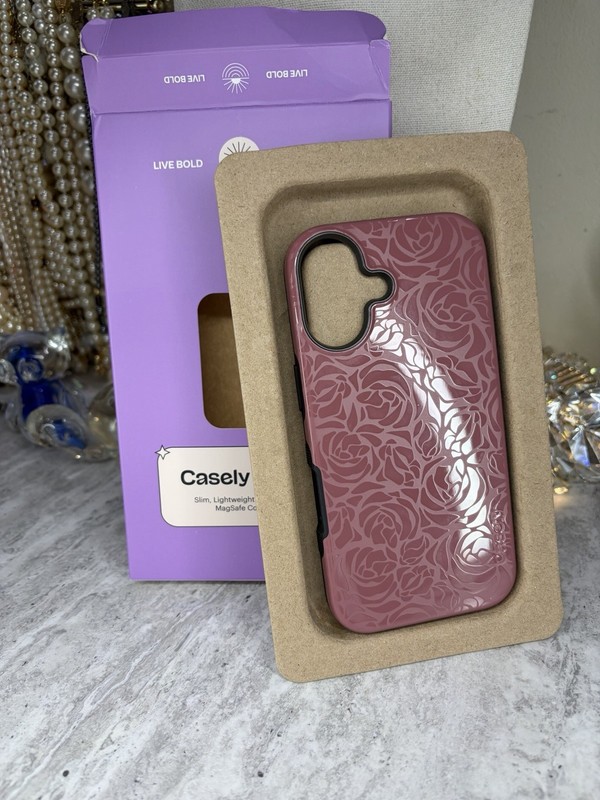 iPhone 17 Casely Phone Case New In Box Floral Muave Pink