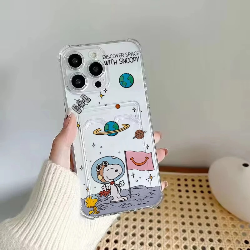 Cute Snoopy Card Slot Case for iPhone 17 16 15 14 Pro Max Cover gallery