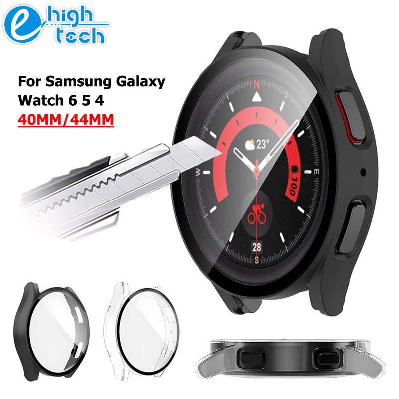 Fr Samsung Galaxy Watch7 6 5 4 Hard Case Tempered Glass Screen Protector 40/44mm