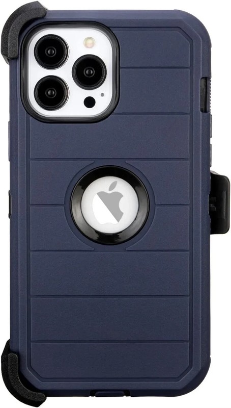 iPhone models Case+Built-in Screen Protector heavy duty Max Defend CLIP NOT INCL