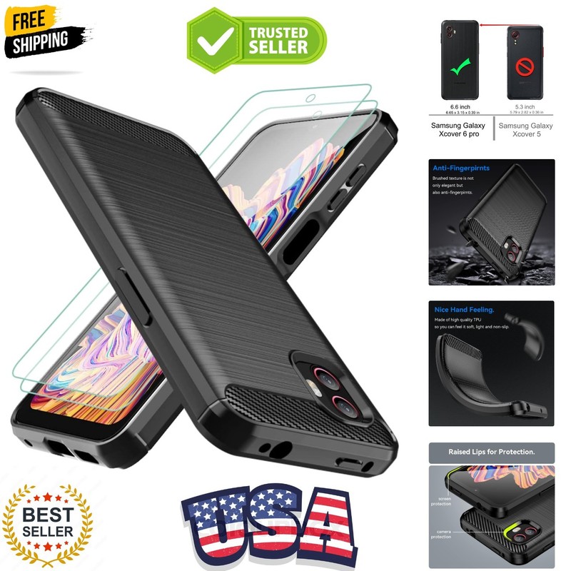 for Galaxy Xcover 6 Pro Case with 2pcs Screen Protector, Shock-Absorption Fle…