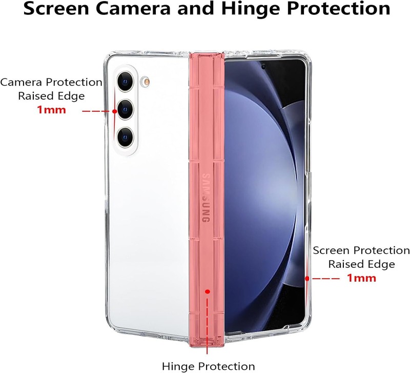 Fr Samsung Galaxy Z Fold6/5/4/3 5G Crystal Clear Hinge Protection Slim Hard Case gallery