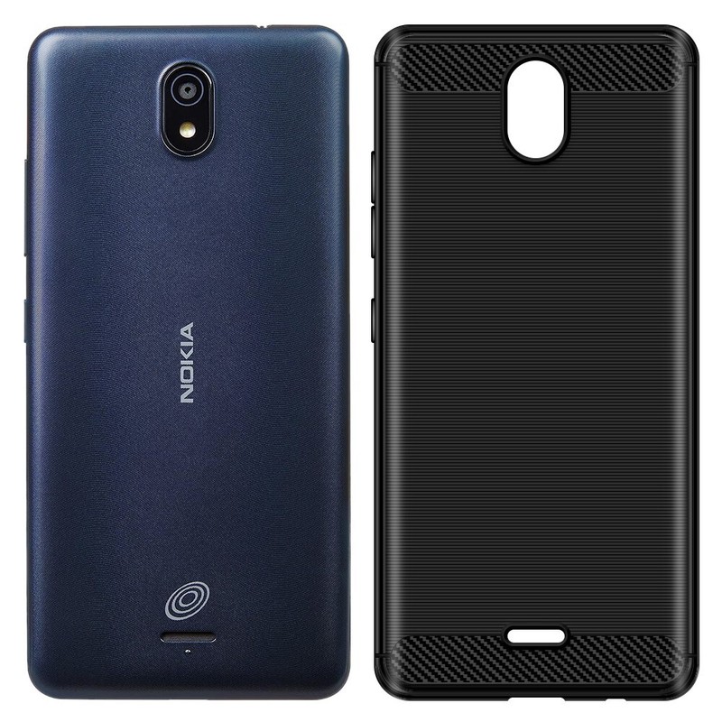 Easy to Install Carbon Fiber Slim TPU Protection Case f Nokia C100 N152DL PHONE