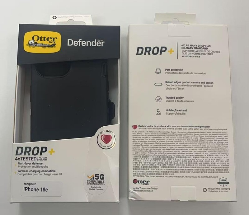 New OtterBox Defender Series Case with Holster Case For iPhone 16E-Black