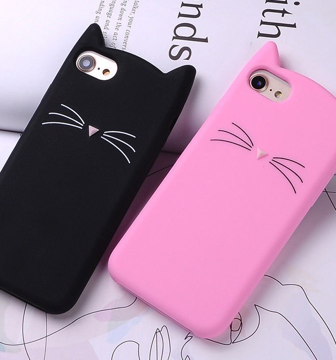 iPhone SE / 6 / 7 / 8 PLUS / XS – Soft Silicone Rubber Skin Case Cover Kitty Cat