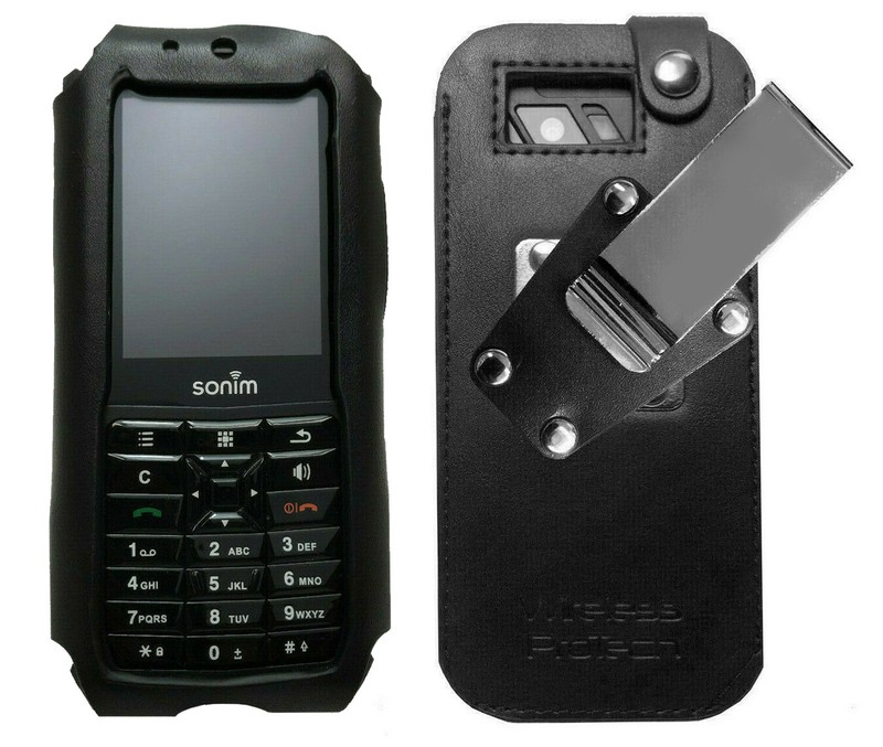 Case for Sonim XP5S XP5800, Leather Fitted Case with 4-Way Locking Belt Clip