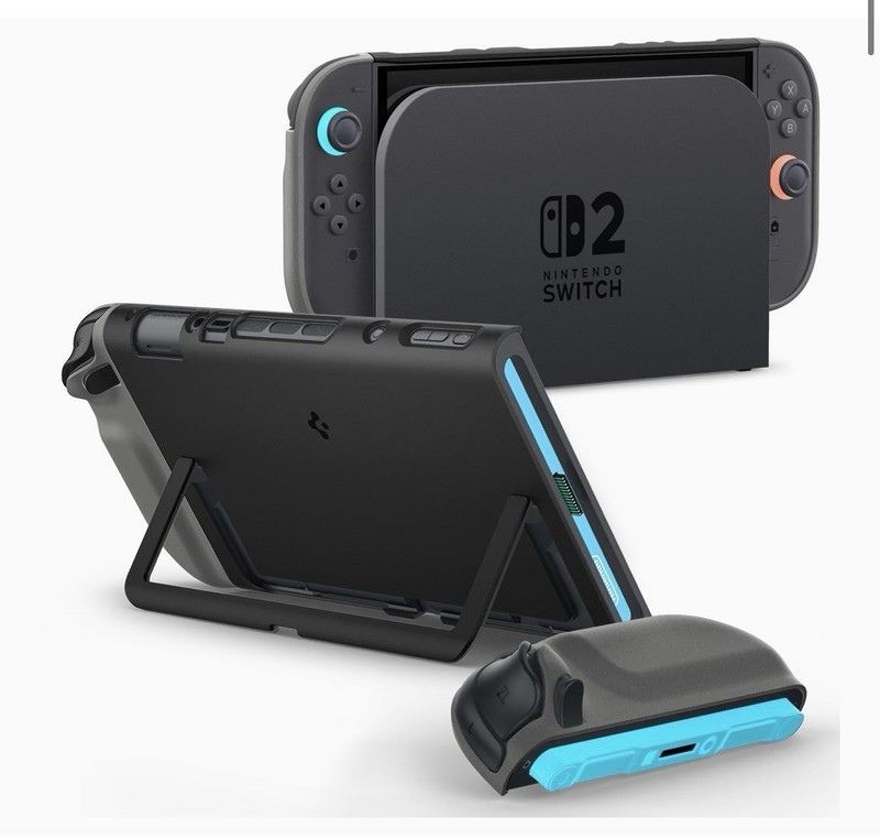Spigen for Nintendo Switch 2 Case, Nano Pop Designed Switch 2. Black Sesame