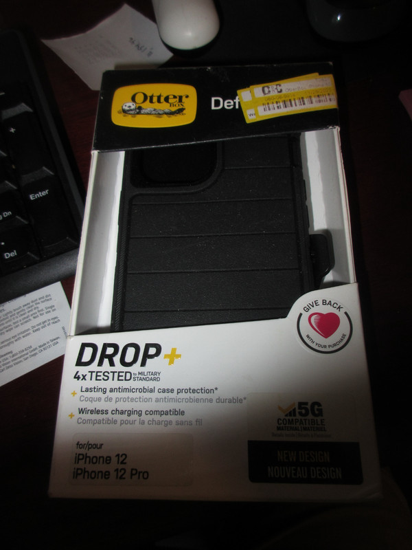 OtterBox Defender Pro Rugged Case for iPhone 12/12 Pro Black with Holster