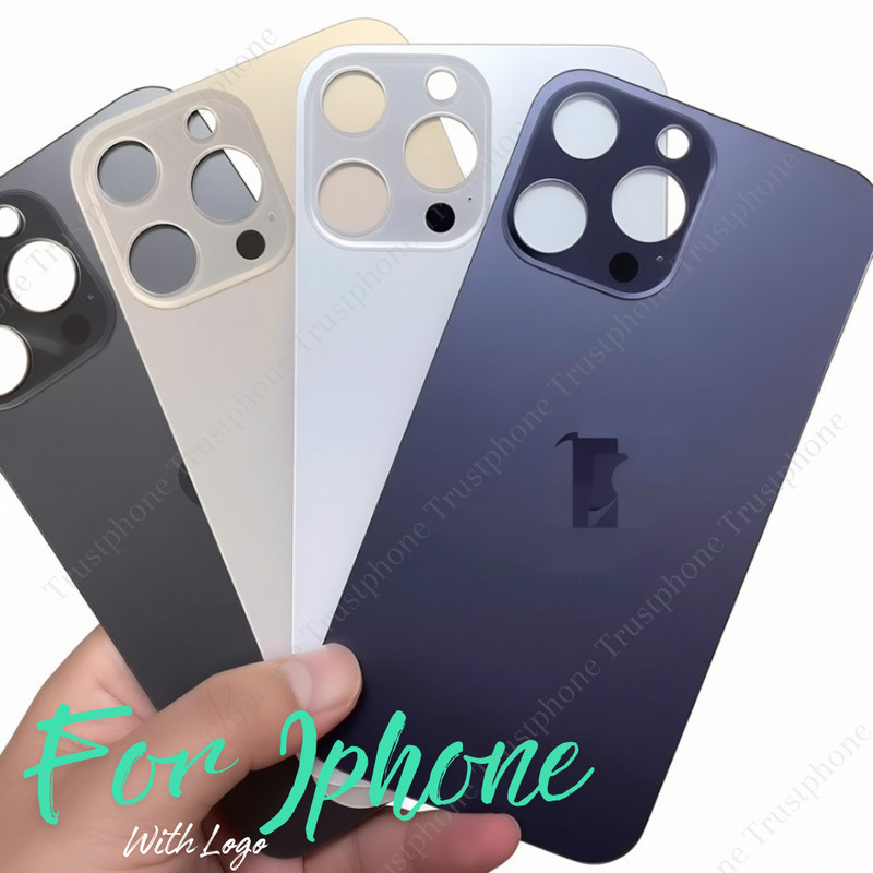 Back Glass replacement With Logo For iPhone11 12 13 14 15 16e 17 XS X Rear Cover