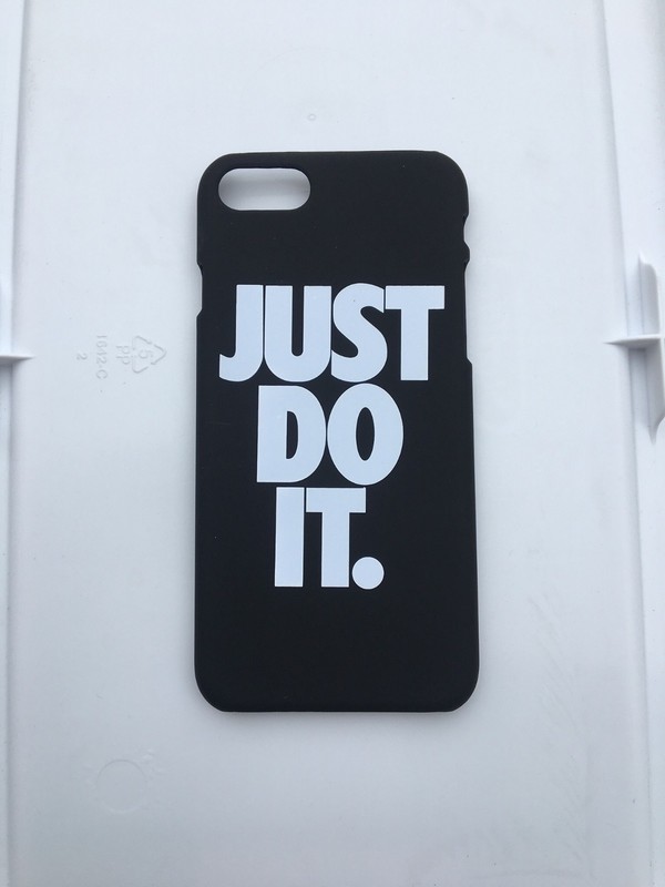 Apple iPhone 7 / iPhone 8 JUST DO IT Shock Defense Matte Hard Case ( Black ) gallery