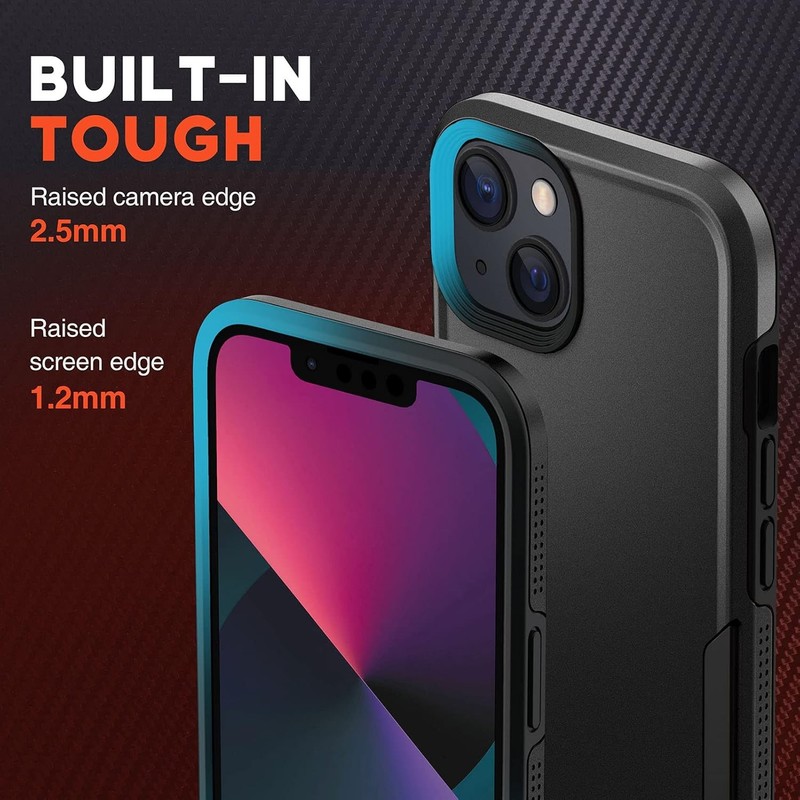 NTG Compatible with iPhone 14 case and 13 case,[2 Layer Black gallery