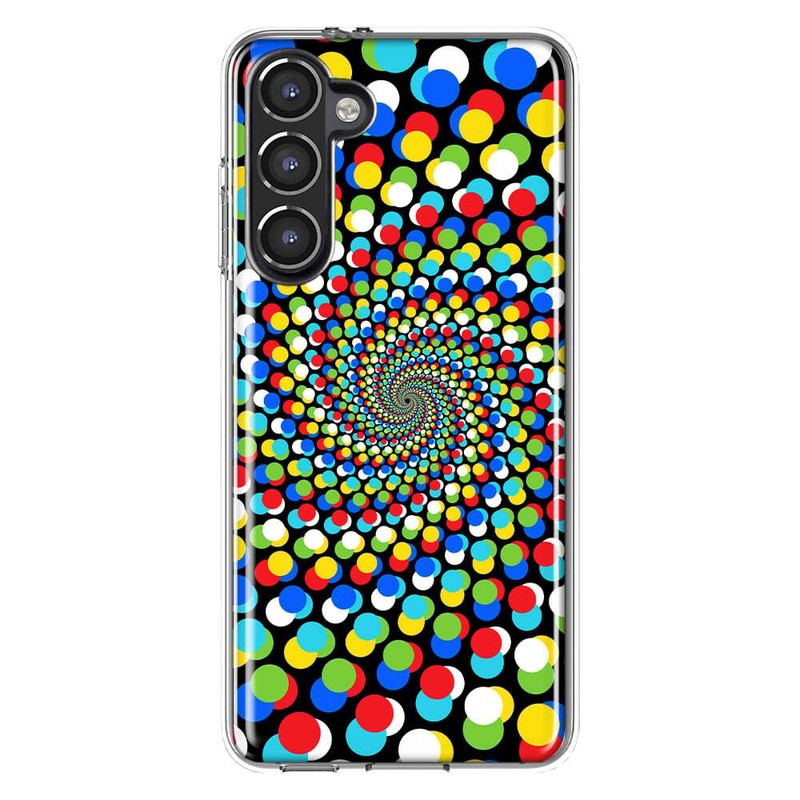Mundaze Case for Samsung Galaxy S23 Plus Psychedelic Trippy Polkadot Swirl