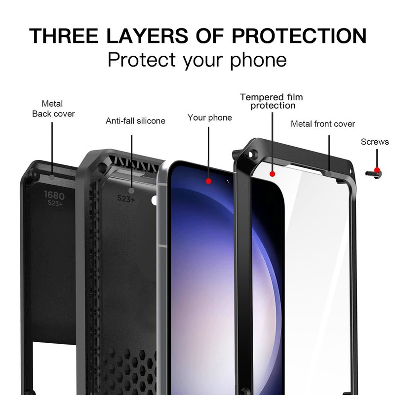 For Samsung Note20/Note20 Ultra Heavy Duty Aluminum Metal Shockproof Case Cover gallery