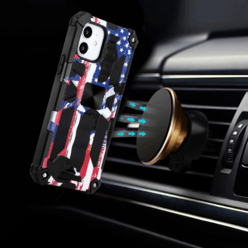 Machine Design Magnetic Kickstand Case Cover American Flag For iPhone 14 PRO MAX gallery