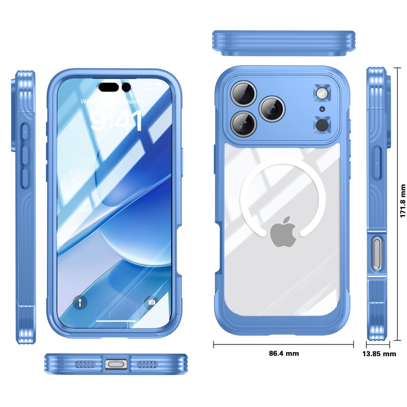 360 Shockproof Magnetic Bumper Case Screen Protector For iPhone 17 16 15 Pro Max gallery