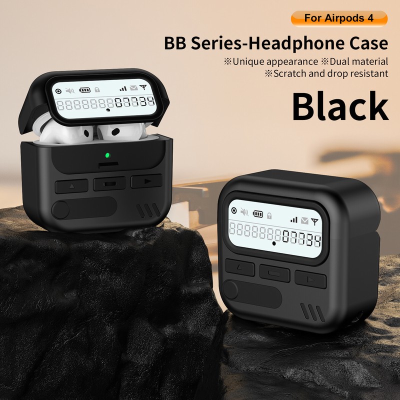 For Airpods 4th Gen/Pro 2/1 Shockproof Protective Case With Keychain/Belt Clip