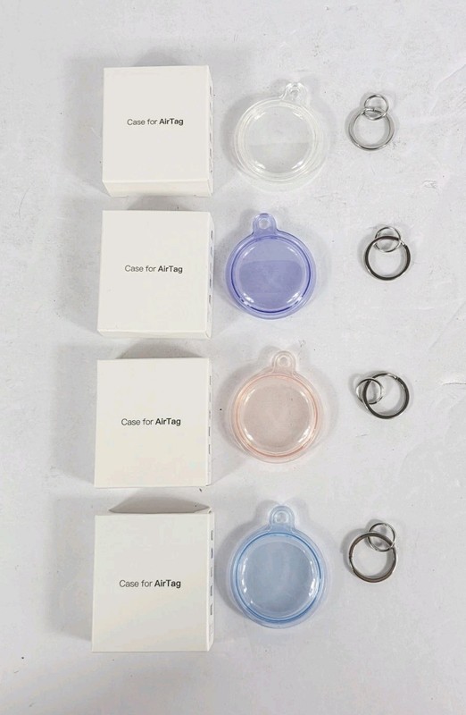 4 Pack Compatible with Apple AirTags Holder – Purple, Pink, Blue White New