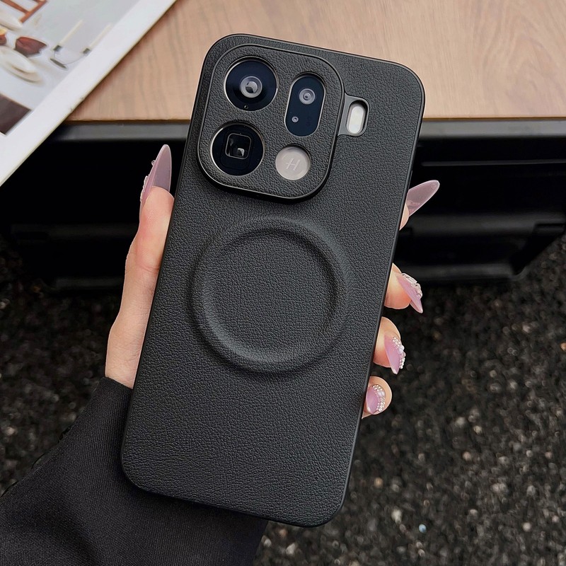 Luxury Hybrid Leather Magnetic Back Soft Slim Cover Case For OPPO Find X9 Pro