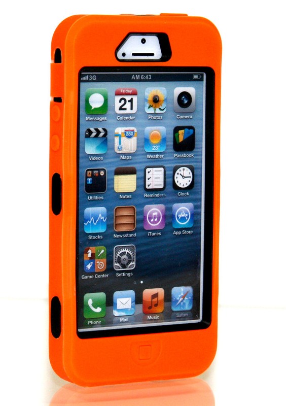 For Apple iPhone 5 Silicone & Hard Plastic w/ Screen Hybrid Impact Cover Case gallery