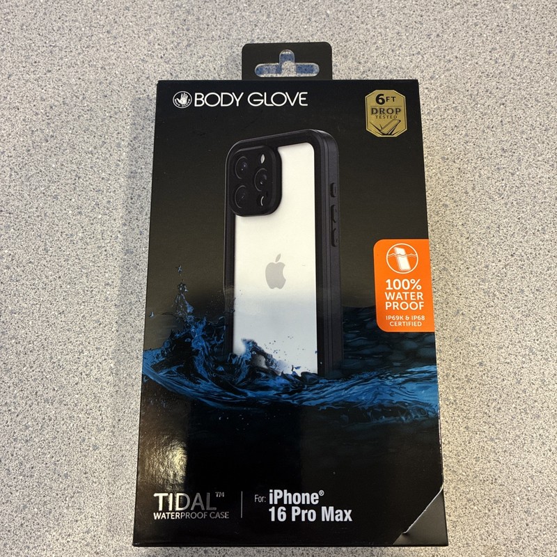 Body Glove Tidal Waterproof Case For iPhone 16 Pro Max Black/Clear New