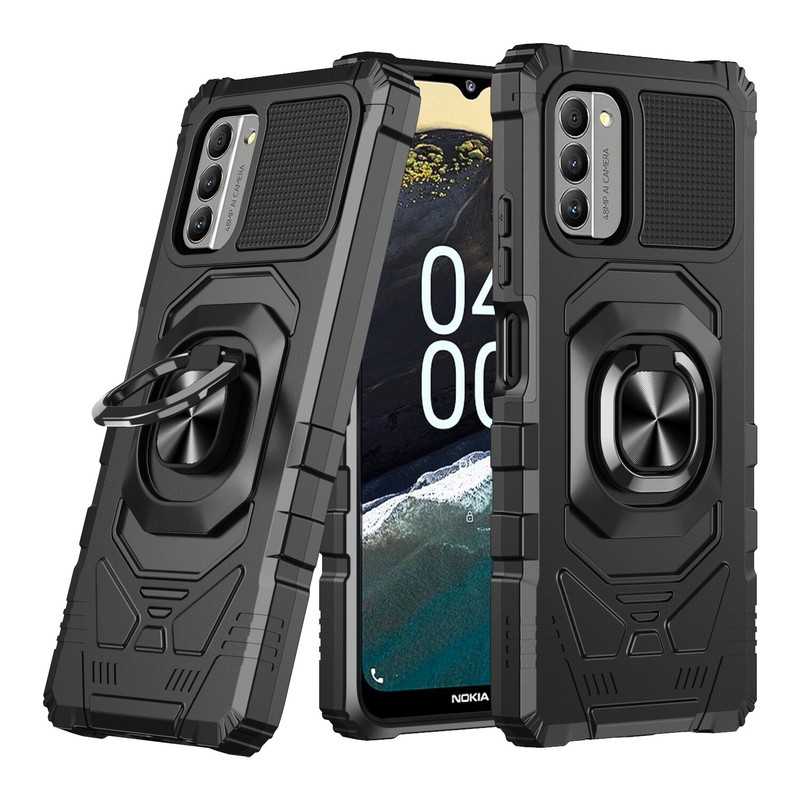 Nokia C300 Case / Nokia G100 Case w/ Temper Glass Protector Magnetic Ring Cover