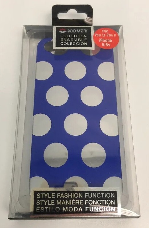 For Apple iPhone 5 5s 5c SE Case Cover Slim Durable Blue Silver Polka Dots