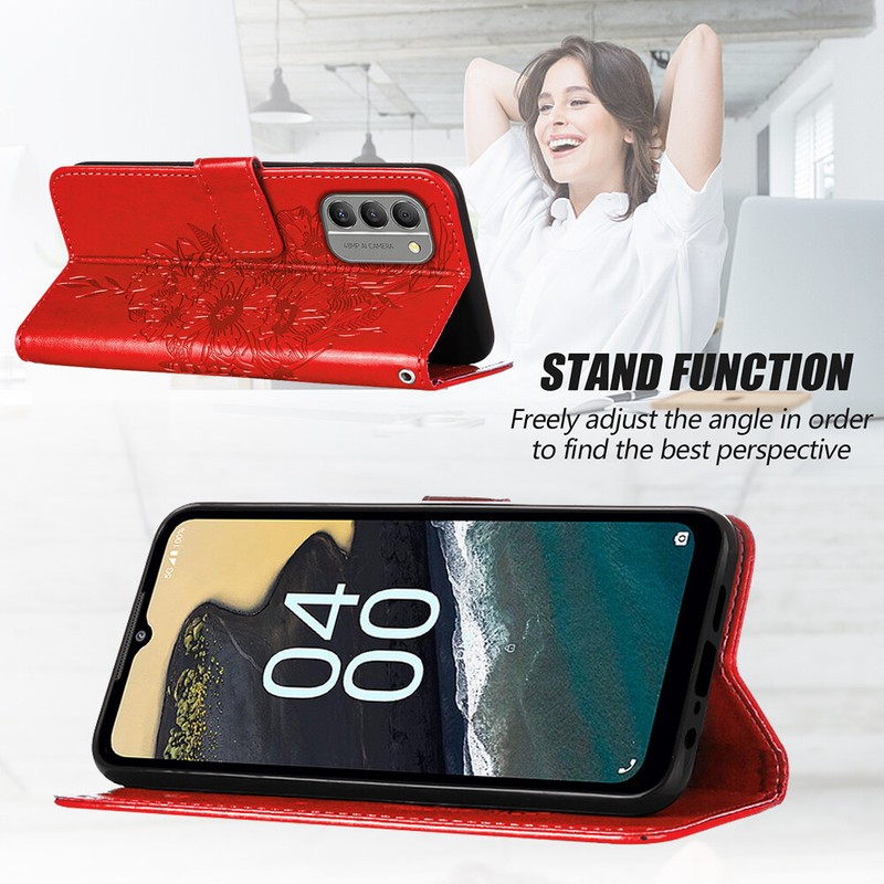New For Nokia G400 G300 G60 X30 Butterfly Card Wallet Leather Case Cover