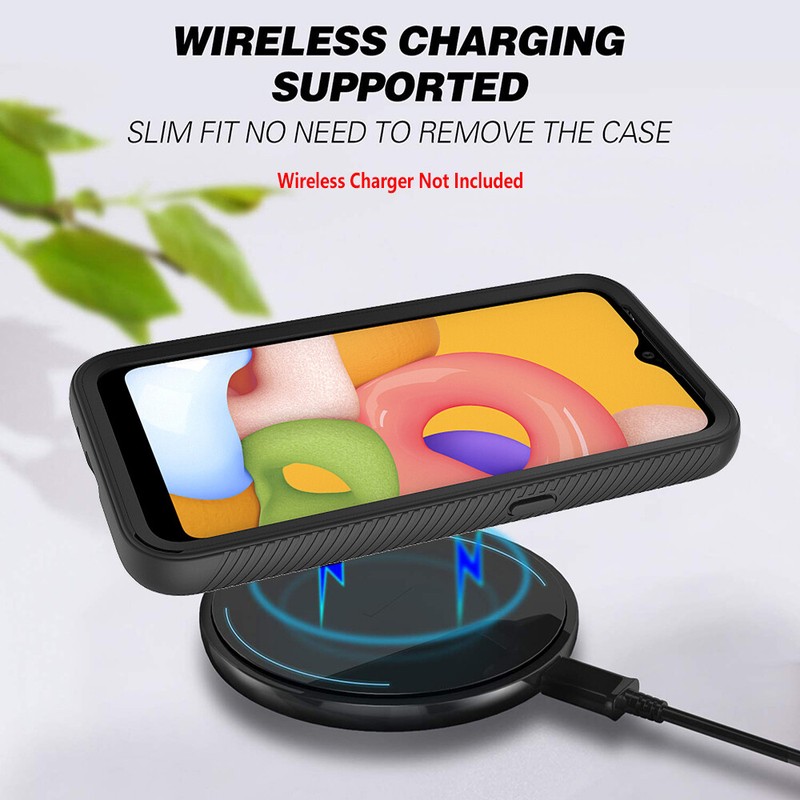 For Samsung Galaxy A21 Phone Case Cover Shockproof + Tempered Glass Protector gallery