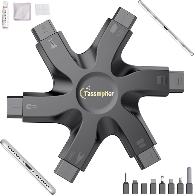 iPhone Cleaning Kit Port Cleaner Repair & Restore Tool for iPad Shadow Black