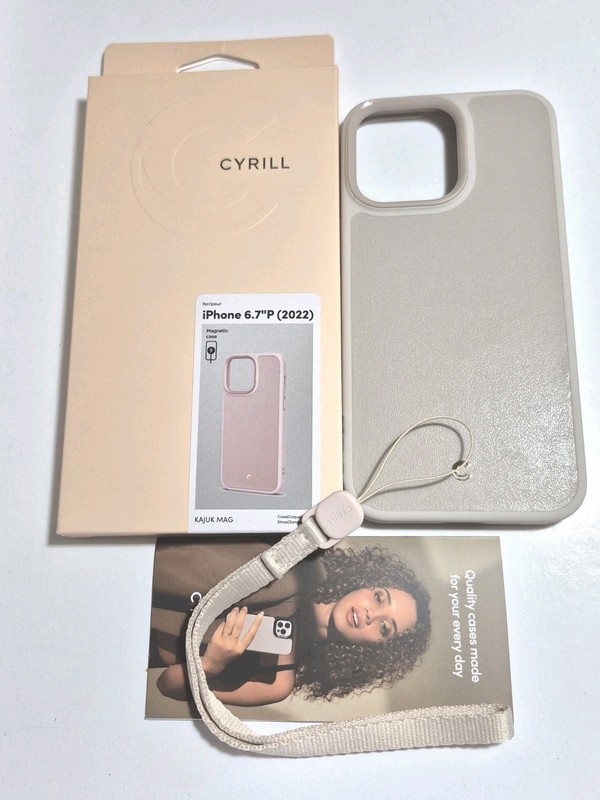 NEW Cyrill Kajuk Mag Case for iPhone 14 Pro Max MagSafe Magnetic w/Lanyard CREAM