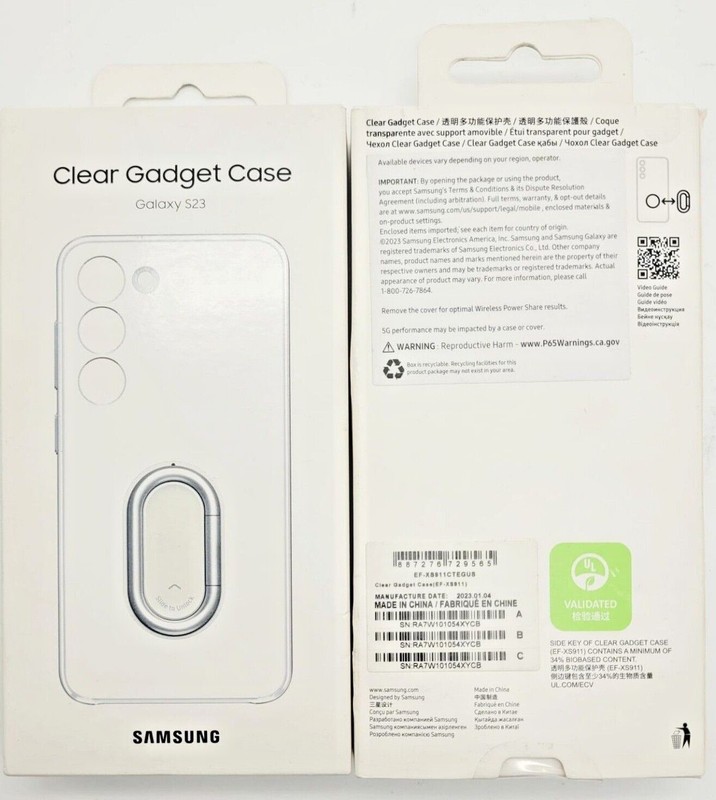 GENUINE Samsung Clear Gadget Cover Case Galaxy S23 or S23+ Plus EF-XS911CTEGUS