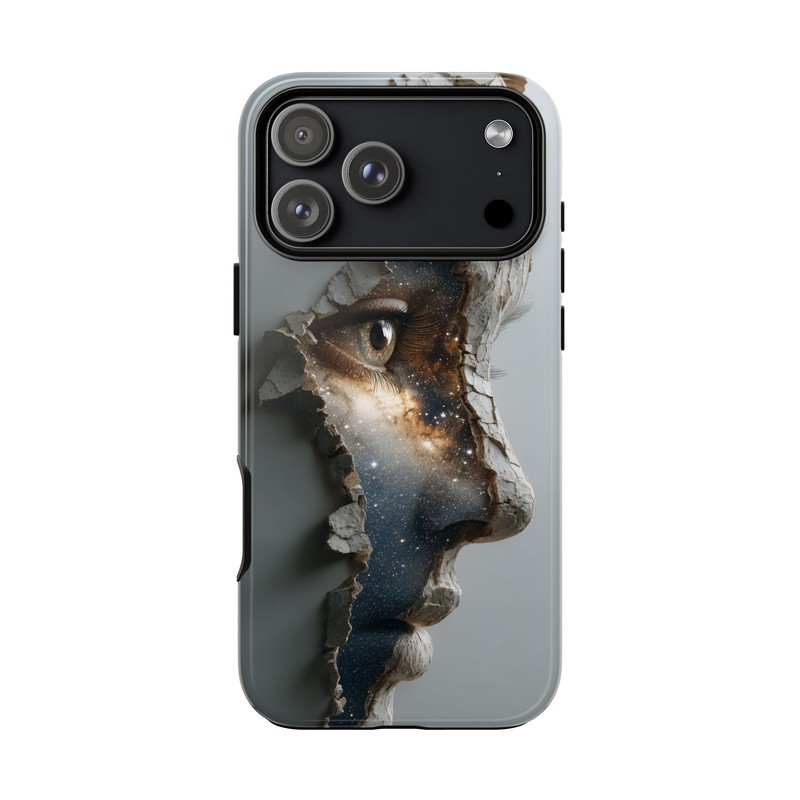 Female Face Cosmic Galaxy Cracked Art | Tough Phone Case | iPhone, Galaxy, Pixel