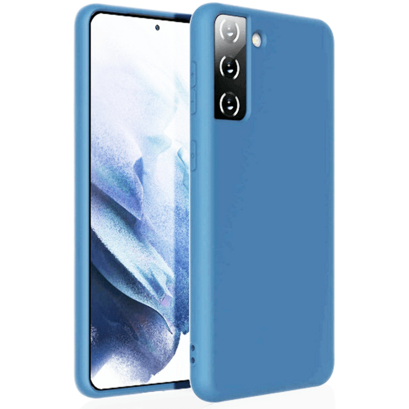 BLUE Liquid Silicone Gel Rubber Shockproof Case Cover for Samsung S21 Plus 5G