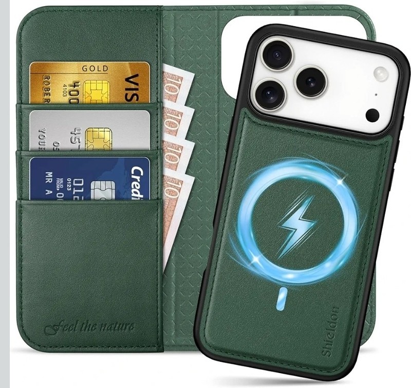 SHIELDON Detachable Leather Case Wallet for iPhone 17 Pro Max 6.9-inch | 2 in 1