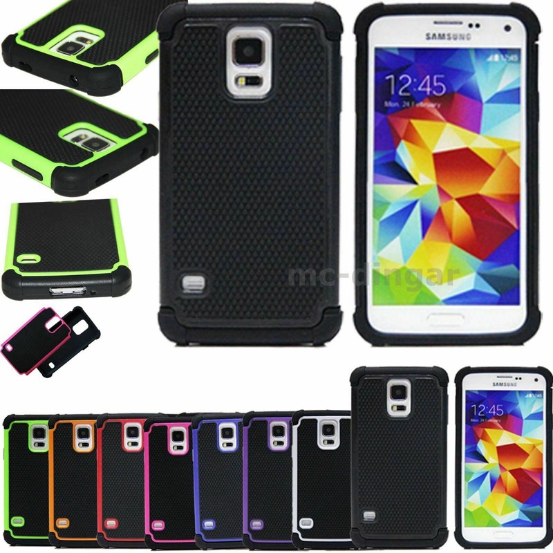 ShockProof Hybrid Rugged Combo Hard Soft Rubber Cover Case For Samsung Galaxy S5 gallery