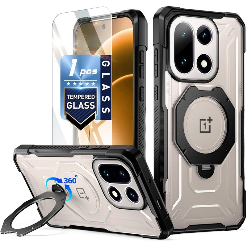 For OnePlus 15 Case Poetic Built-in Screen With MagSafe Ring Stand Cover