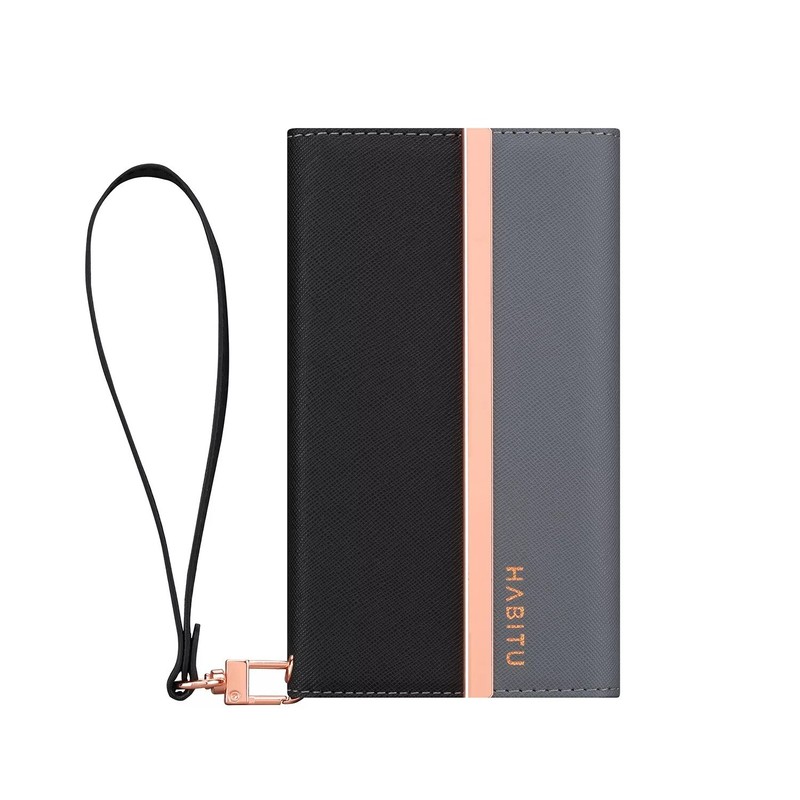 HABITU ERIS BLACK Tri-Fold Wallet Phone Case Black or Pink, choose your model