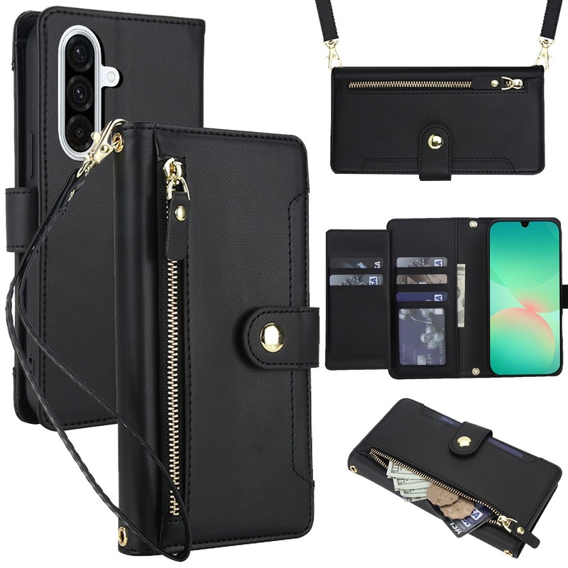 Crossbody RFID Wallet Case For Samsung Galaxy S26 Ultra S25 FE S24 S23 A16 A17