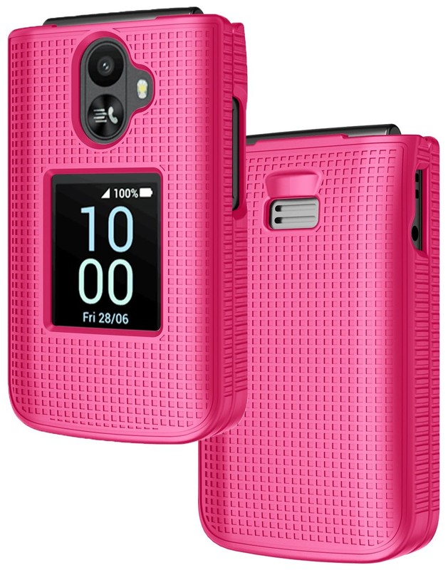 Nakedcellphone Case for TCL Flip 3 Phone, Slim Hard Shell Protector Pink