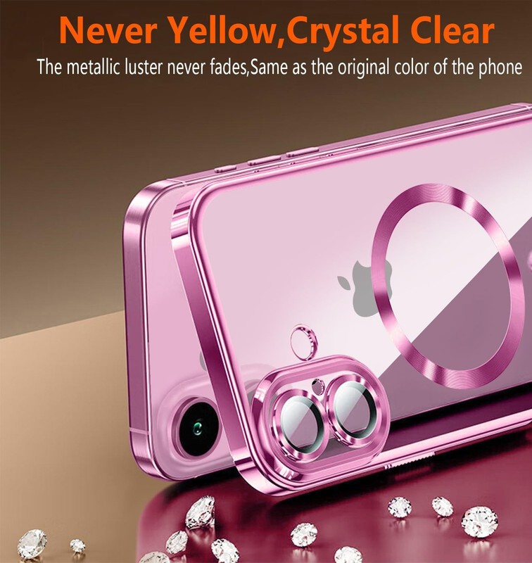 WEYNRBOX Magnetic for iPhone 16 Case with Privacy Screen 16, Hot Pink gallery