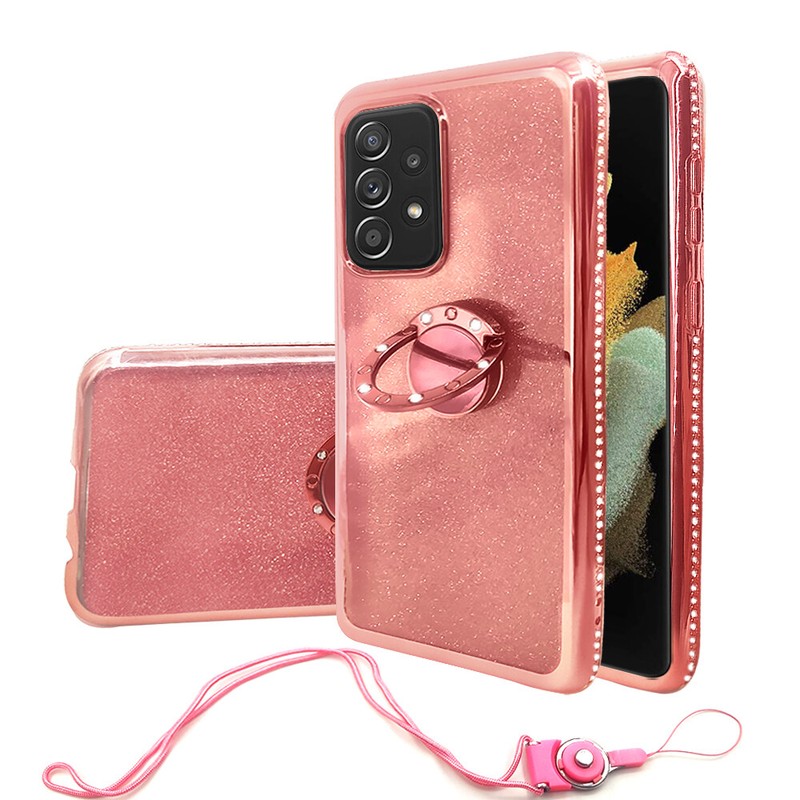 Samsung Galaxy A42 5G Case Glitter Diamond Bling Cover Ring Stand Phone Case
