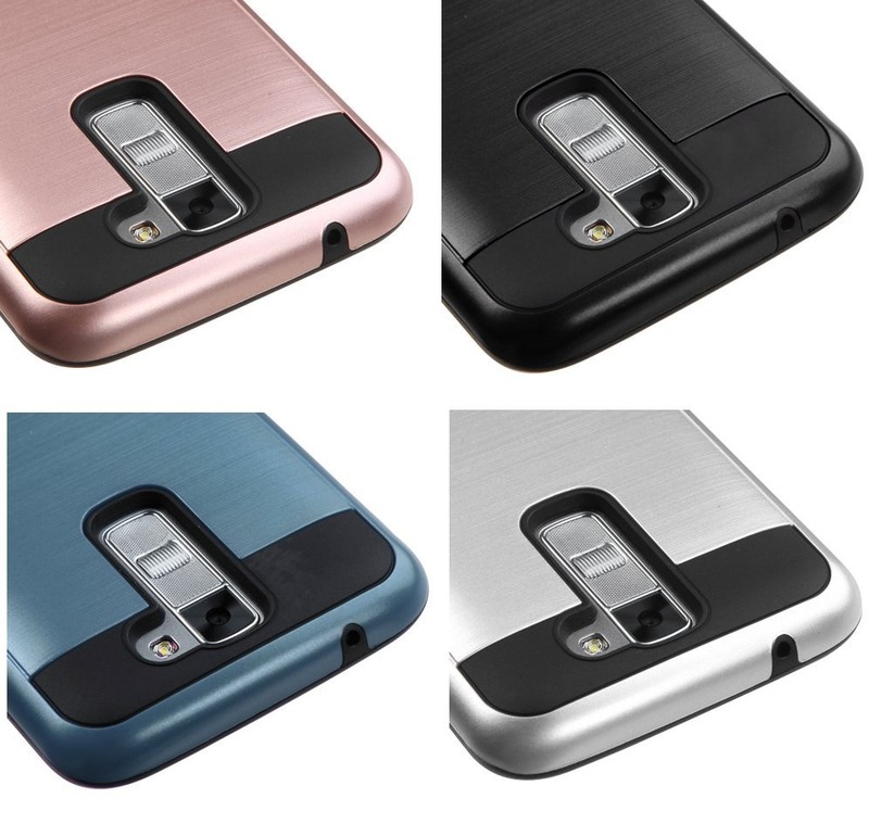 For LG Treasure Tracfone – BRUSHED HYBRID HIGH IMPACT ARMOR HARD TPU CASE COVER