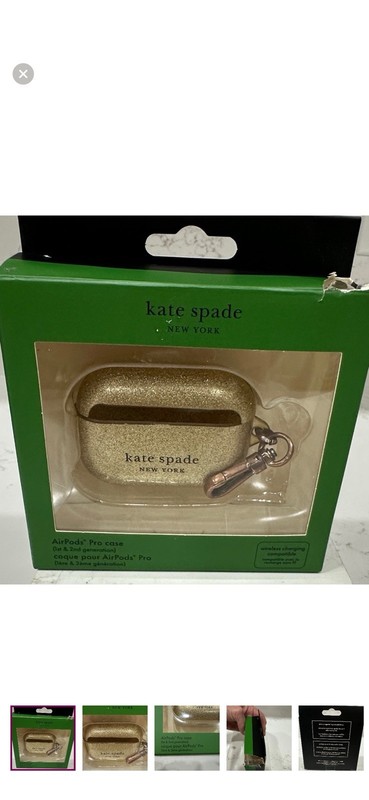 Kate Spade Gold Sparkle AirPods Pro Case 1st and 2nd Generation