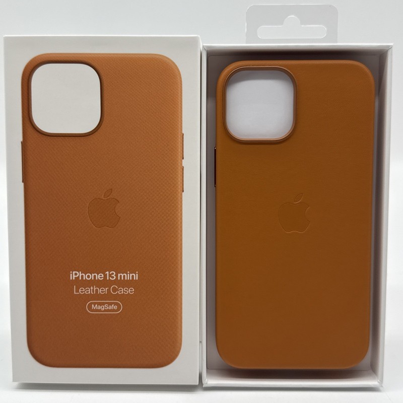 OFFICIAL GENUINE APPLE IPHONE 13 MINI LEATHER MAGSAFE CASE GOLDEN BROWN