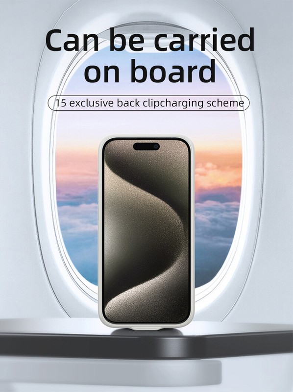 For iPhone 6~15 Series Power Bank Charging Cover External Battery Charger Case gallery