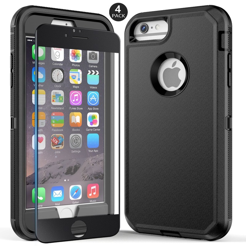 For Apple iPhone 6 Rugged Shockproof Case Hard Protective Cover/ Tempered Glass gallery