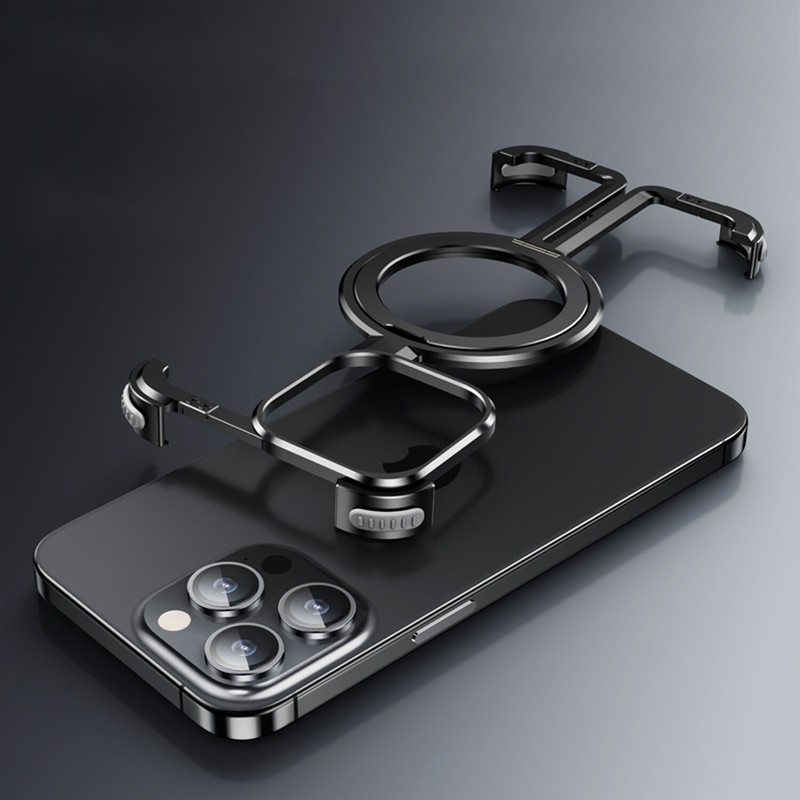 For iPhone 16 Pro Max 15 14 13 Metal Frameless Case MagSafe Magnetic Case Cover